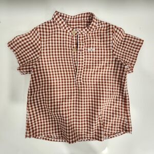 Kids' Classic Red Checkered Button-Down Shirt
